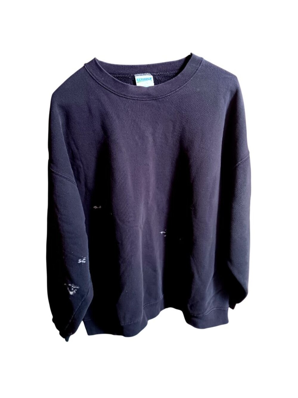 Vintage Paint Splatter XL Black Crewneck Cheetah Mervyns Sweatshirt 80% Cotton U